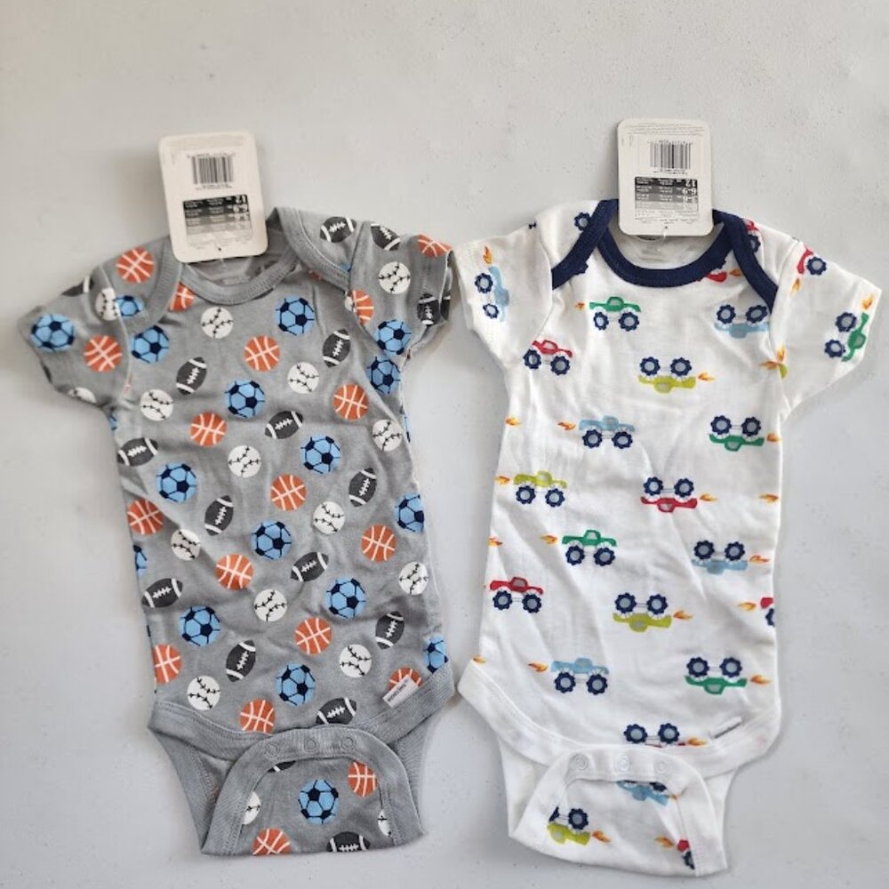 New Onesies Brand 2 Pack Baby Boy Bodysuits Size: 3-6 Months.